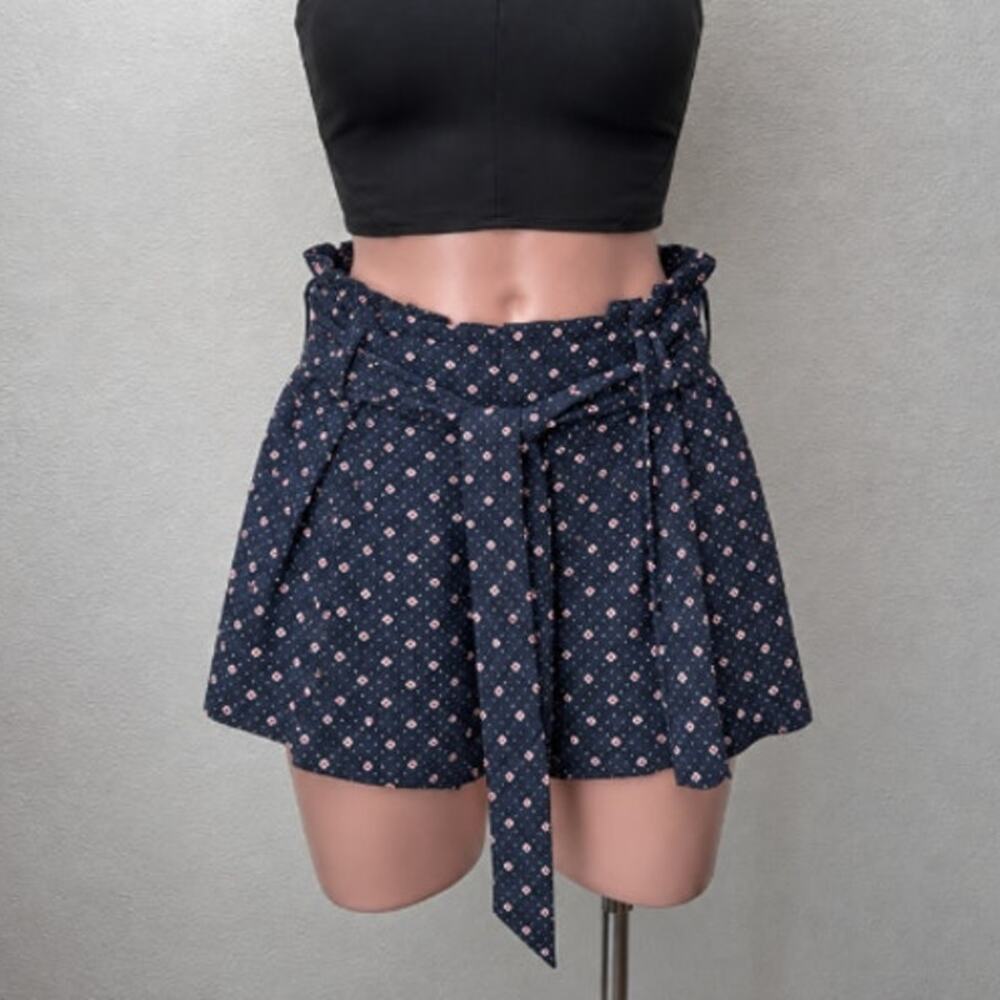 Bishop + Young Serafina Shorts Black Red White Positano Print M